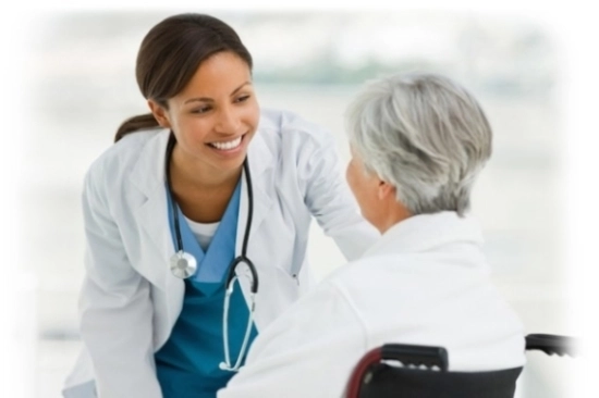 doctor with old lady
